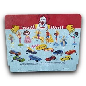 Rare 1995 McDonalds Barbie Hot Wheels Double Sided Vintage Translite Sign